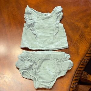 Charming Mint Ruffled Diaper Cover Set